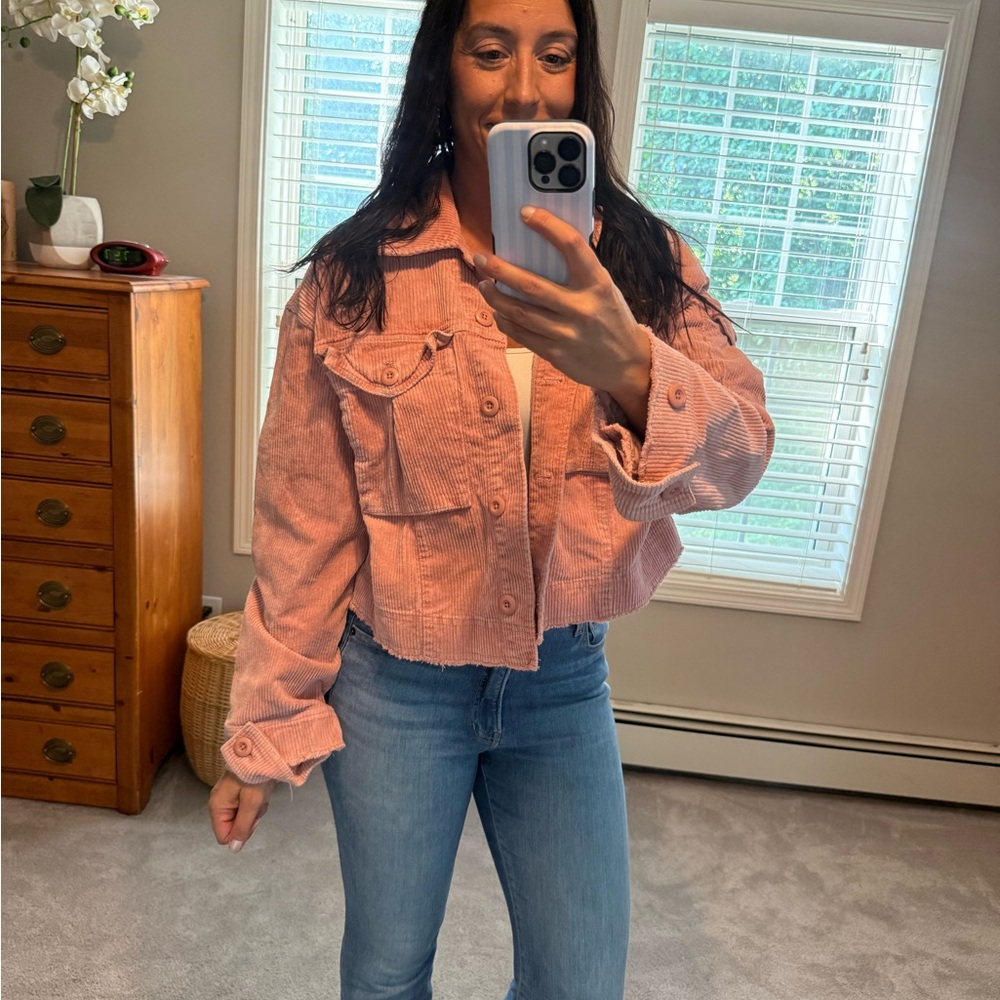 We The Free Pink Corduroy Jacket